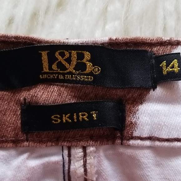 Lucky & Blessed Denim cow print Skirt - Picture 6 of 9